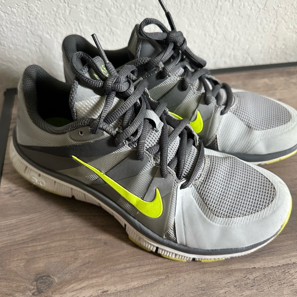 Nike Women’s Gray and Yellow Free 5.0
